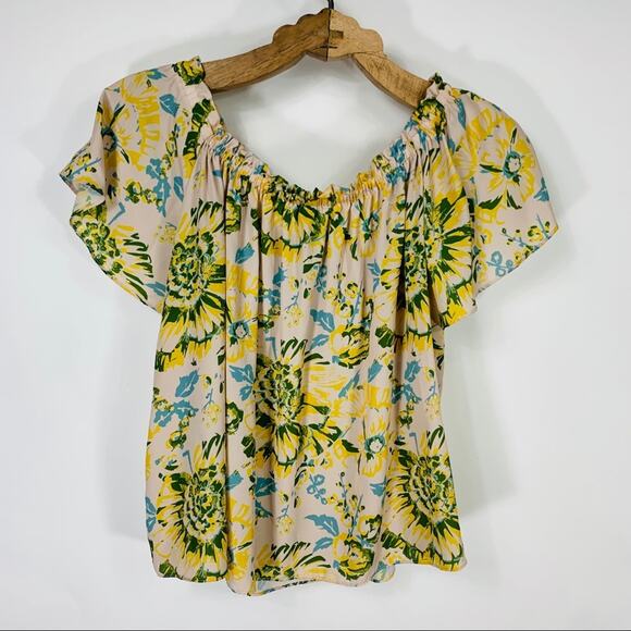 Antrho Tracy Reese Off shoulder Floral Top XS - Picture 3 of 5